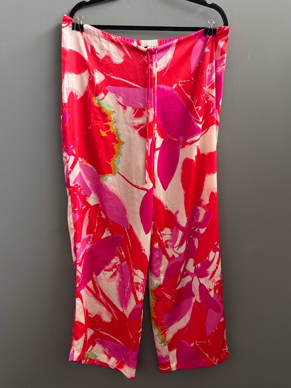 Natori Pink and Cream Abstract Print Lounge PJ Pants